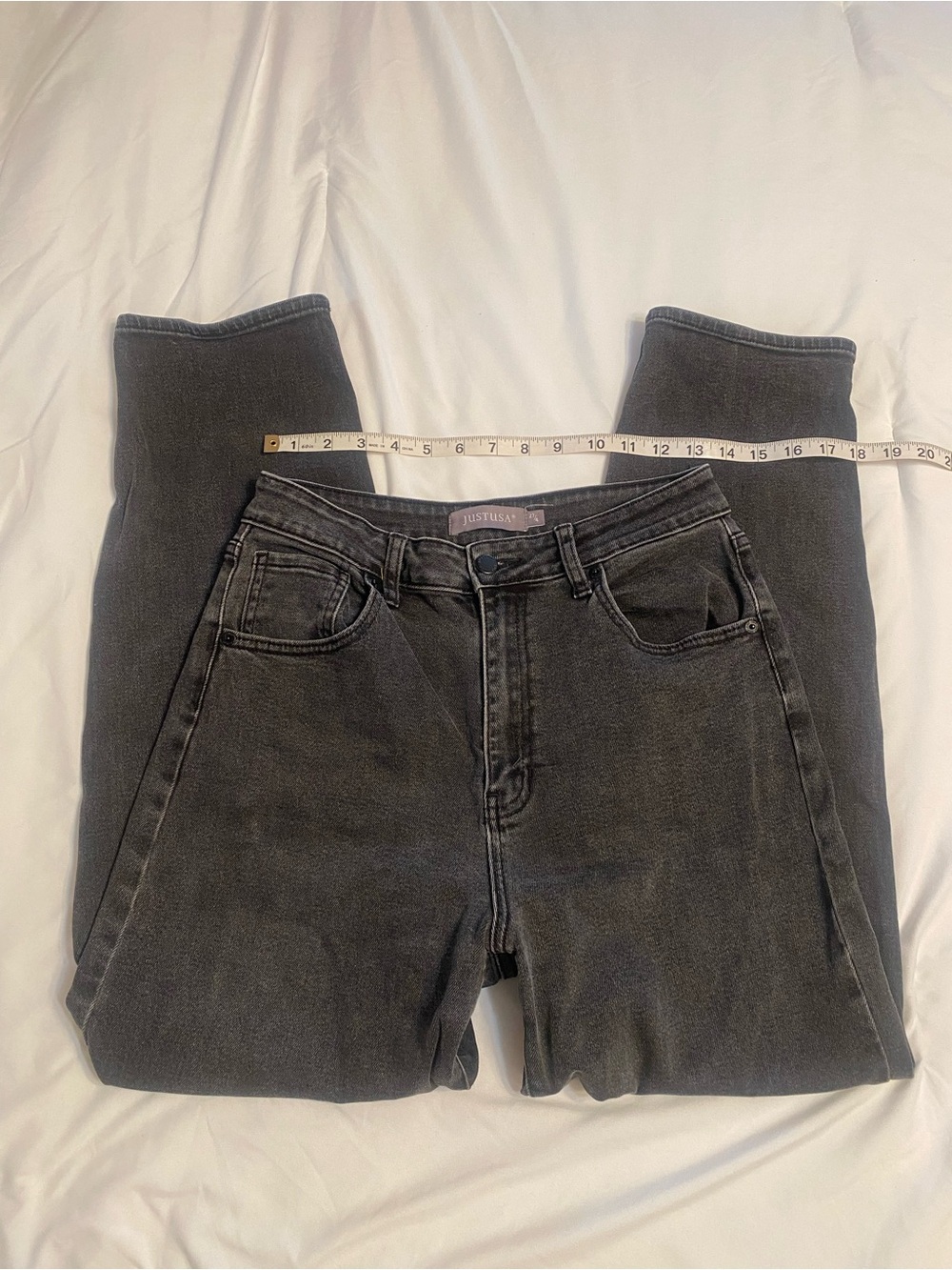 Just USA Women's High-Rise Washed Black Jeans